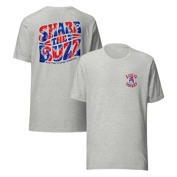 Share the Buzz Tee.  Red White and Blue