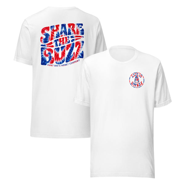 Share the Buzz Red White and Blue Tye Dye
